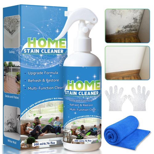 Multipurpose Wall Cleaner Spray – Mold Stain Cleaner for Home Surfaces – Bathrooms, Kitchens, Showers, Basements & Outdoor Areas – Multipurpose Remover for Dirt, Dust, Odor, Oil & Grease