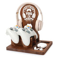 JSENGIFT Gamer Gifts for Men Teen Boy, Gamer Accessories Stuff, Gaming Gifts for Son Boyfriend Husband Wooden Headphone Stand