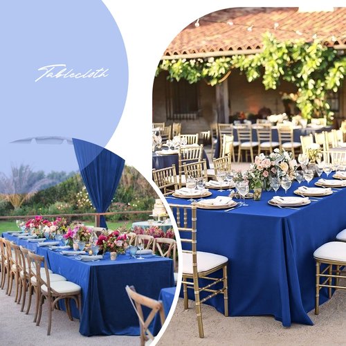 8 Pack Rectangle Tablecloth,90 x 132 inch Royal Blue Tablecloth Polyester Table Cloth for 6 Ft Rectangle Tables,Stain and Wrinkle Resistant Washable Fabric Table Covers for Wedding,Restaurant,Party
