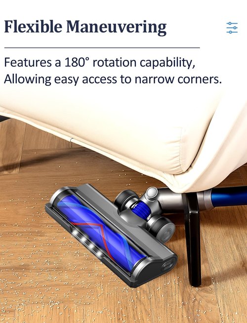 Puregad Vacuum Attachments for Dyson V6 Cleaners, Brush Motorhead Head with LED Lights for Hardwood Floor and Carpet, V Shape Bristle Roller Replacement Parts for DC59 DC61 DC62 DC74