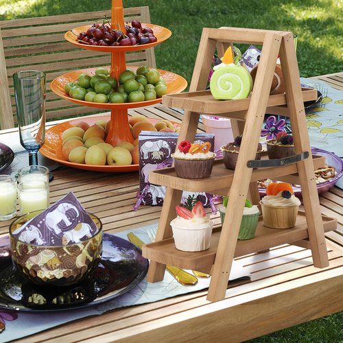 Wooden Cupcake Stand, 3 Tier Cupcake Display Stand for Dessert Display, dessert table display set for Cake Snack Fruit Chips Bread, display stand with Removable Trays, Perfect for Birthday Wedding Party Home Decor