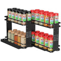 Nieifi Pull Out Spice Rack Organizer, 2 Tiers, Black, Spice Organization for Cabinet, Height Adjustable, Easy to Install