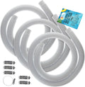 U.S. Pool Supply Above Ground Pool Hose Replacement - 1.25" Diameter x 59" Long, Pack of 3 | Premium White Filter Pump Hoses with 6 Metal Clamps for Intex Pumps