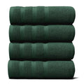 Hearth & Harbor Luxury Hand Towels - 100% Ring Spun Cotton Hand Towels for Bathroom, Shower, Spa, Soft & Absorbent Towels, 4 Piece Set, Hunter Green