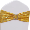 Regine Switzerland Gold Spandex Sequin Chair Sashes - Pack of 100 for Weddings & Parties