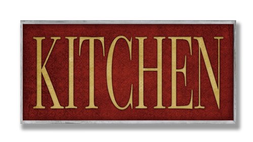 Stupell Home Décor Red Kitchen Wall Plaque, 7 x 0.5 x 17, Proudly Made in USA