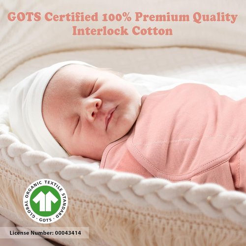 Bublo Baby Newborn Swaddle Sleep Sacks - 100% Organic Cotton, 0-3 Months, 3-Pack for Boys & Girls