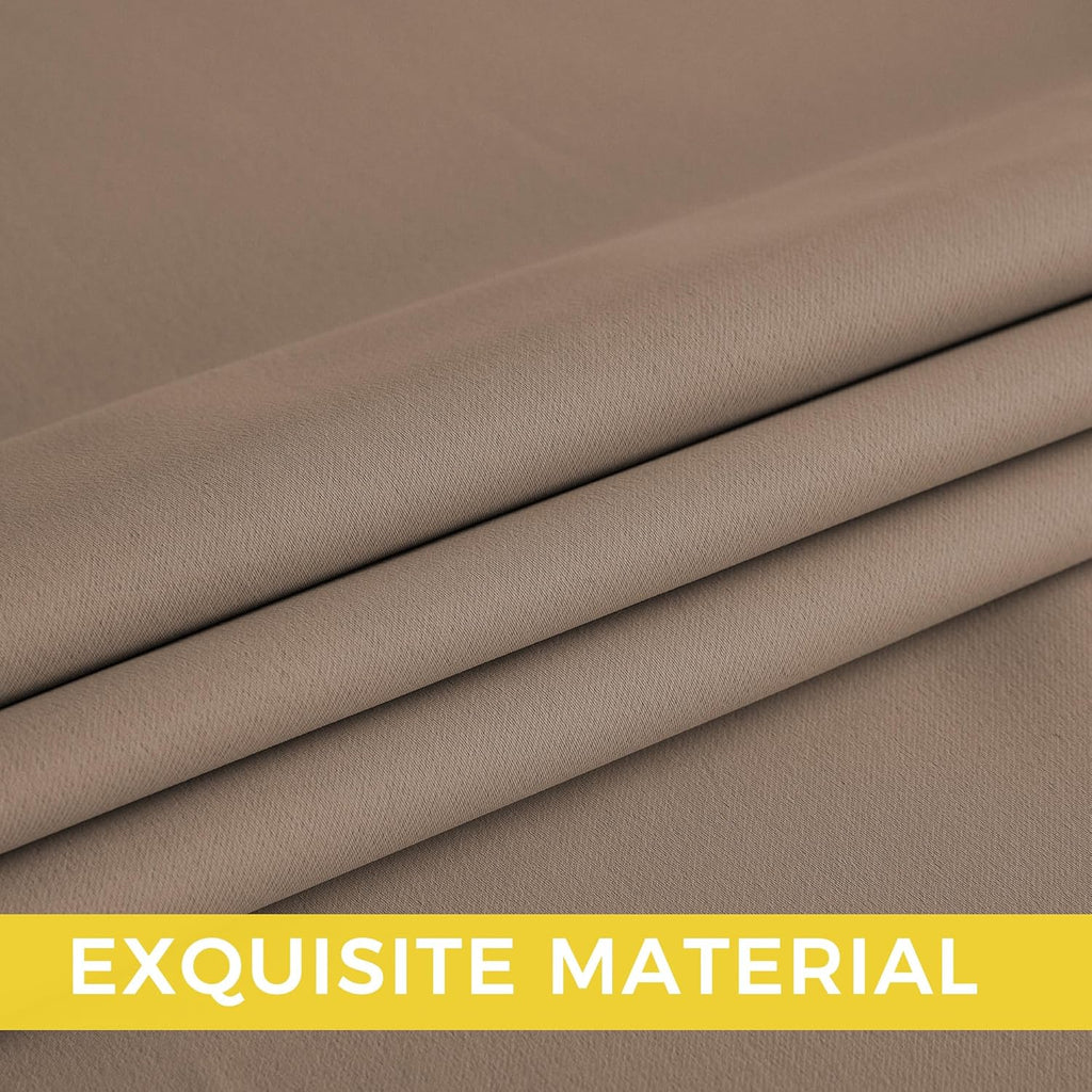 NICETOWN Room Darkening Curtains - Elegant Cappuccino Drapery Panels, 52" x 84" Size