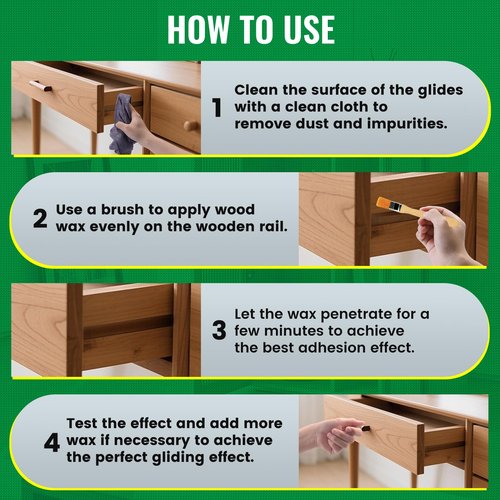 HONKID Wood Lubricant, 7OZ Drawer Wax Wood Lubricant Multi-Purpose Wax for Drawers, Doors, & Windows, Reduce Noise, Restore Antique Furniture, Door Hinge Lubricant