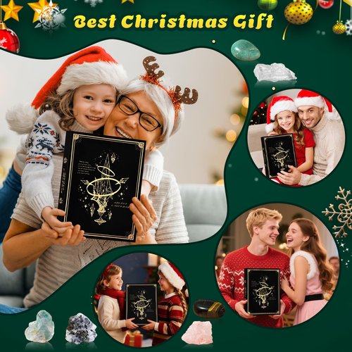 2025 Crystal Advent Calendar for Girls - 24-Day Christmas Countdown with Natural Chakra Stones Healing Gemstones - Perfect for Grandparents,Pet Owners Give Christmas Countdown Gifts for Boys, Cat/Dog