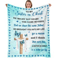 Nahjiiem Sisters in Christ Gifts for Women, Christian Gifts for Sisters, Secret Sister Gift for Women, Faith Based Blankets, Christian Sister Friends Throw Blanket 50"x60"