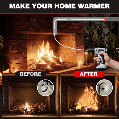 Morinoli 26 Feet Chimney Sweep Kit, Chrome Button Locking System, Chimney Cleaning Kit, Chimney Brush, Chimney Cleaning Tool, Chimney Cleaning System with 8 Flexible Chimney Rods