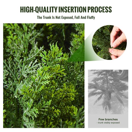 VEVOR Artificial Topiary Cedar Tree, 36 inch Tall (2 Pieces), with Extra Leaves & Pot Faux Evergreen Fake Pine Cypress Trees Plant, UV Rated Artificial Greenery Set for Home Decor Indoor/Outdoor