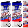 2 Fly Traps Outdoor - Non-Toxic Dissolvable Bait Refills | Reusable Hanging Bug Catcher for Patio