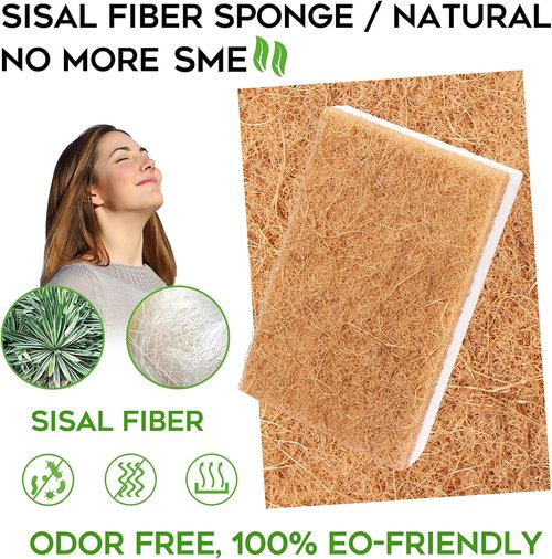 Natural Sponges 9-Pack | Eco-Friendly Non-Scratch Scrub Sponges & Biodegradable Sisal Scrubbers