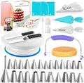 RFAQK 90-Piece Cake Decorating Kit - Complete Baking Supplies Gift with Turntable, Icing Tips & More