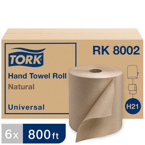 Tork Paper Hand Towel Roll Natural H21 (6 Rolls) and Tork Multifold Hand Towel Natural H2 (16 Packs)