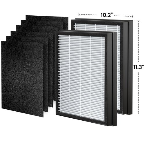 HEAPETS P358 Replacement Filters for P358 Pet Air Purifier, 6 Pre-Filters and 2 Composite Filter, Genuine Version, PJ358-2LX6JDM