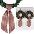 Regine Switzerland 2 Pack Jacquard Plaid Wreath Sashes - Red & Beige | 5.12" x 54.33" Holiday Decor