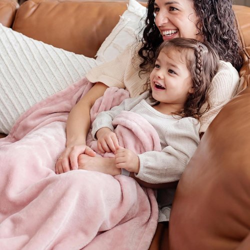 Bedsure GentleSoft Throw Blanket - Cozy Pink Fleece for Home Decor | 50x60 Inches, 300GSM