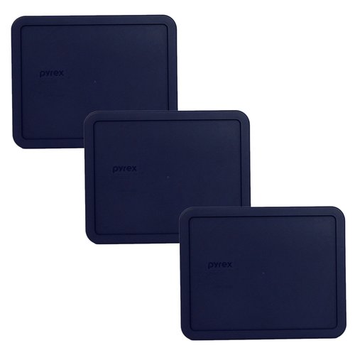 Pyrex 7212-PC Blue Food Storage Replacement Lid (3-Pack) - Made in the USA