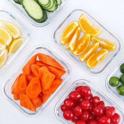 MCIRCO 22 Oz Glass Meal Prep Containers - 10-Pack Food Storage with Lids | Microwave, Oven, Freezer Safe (Gray)