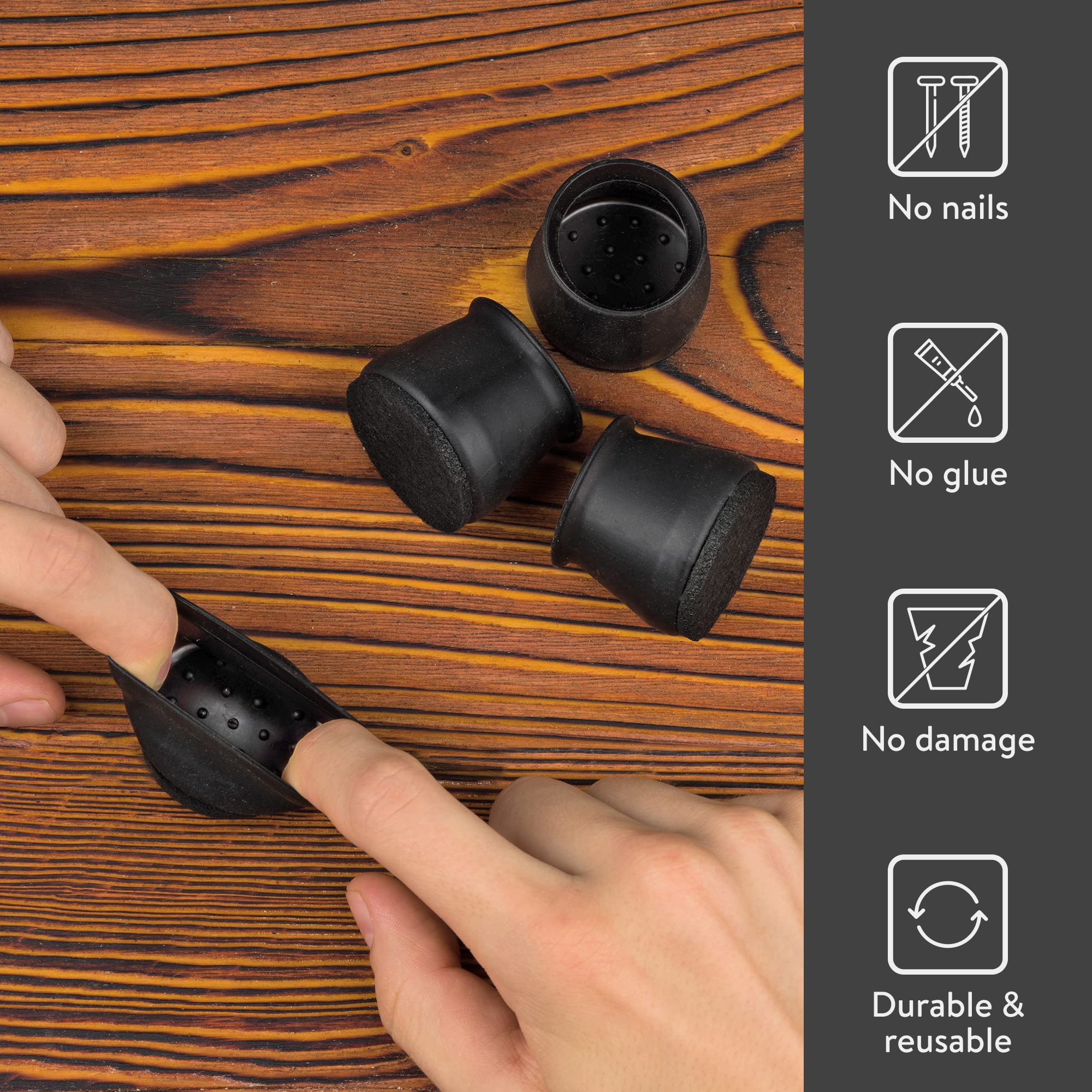 Aneaseit Chair Leg Floor Protectors - Felt Bottom Silicone Pads for Hardwood Floors & Furniture Feet - Chair Leg Caps - Rubber Caps for Chairs - Floor Protectors for Furniture
