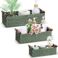 Boao Wicker Storage Baskets - Handmade Boho Decorative Paper Rope Baskets | 3 Pcs for Organizing