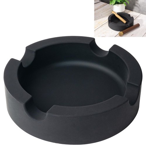 Outdoor Cigar Ashtrays Unbreakable Large Round Ring Gauge Silicone Ashtrays for Patio/Outside/Indoor/Home Decor with 4 Rest Cigar Holder Ash Tray Minimalistic
