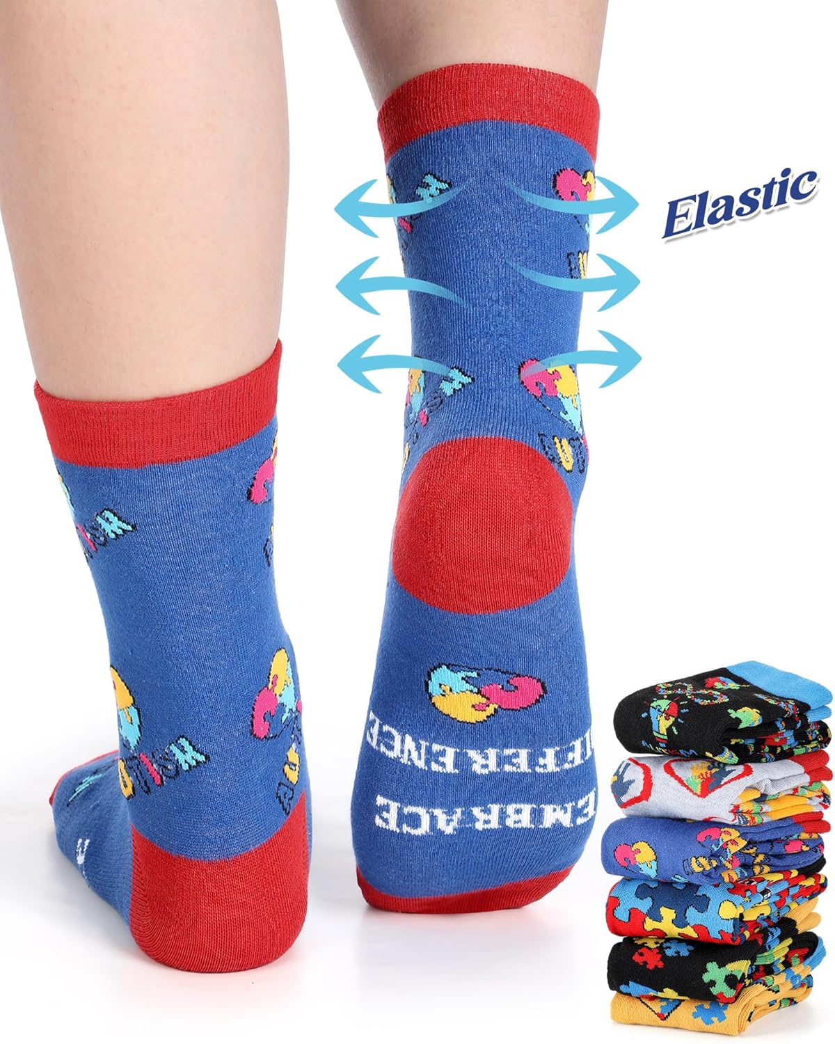 Skiennix Autism Awareness Socks - 12 Pairs Colorful Graphic Design for Men & Women | Perfect Gift Idea
