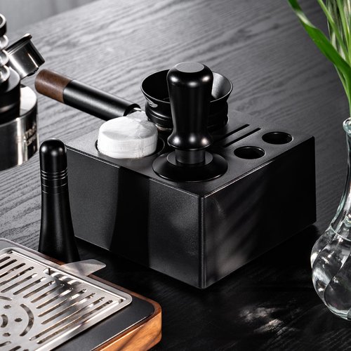 IKAPE 58.35mm Espresso Tamper, Spring-loaded Calibrated Tamper with Titanium Ripple Plating Base, Compatible with Over 58MM Espresso Bottomless Portafilter