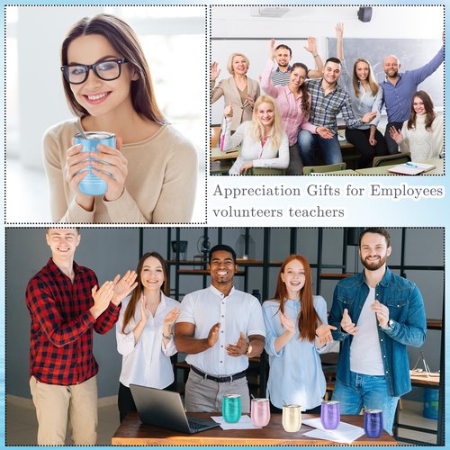 Sieral 12 Pcs Employee Appreciation Gifts Bulk for Women Men 12 oz Tumbler Stainless Steel Thank You Mug Gift for Social Worker Volunteer Coworker Office Team Nurse(Difference Maker)