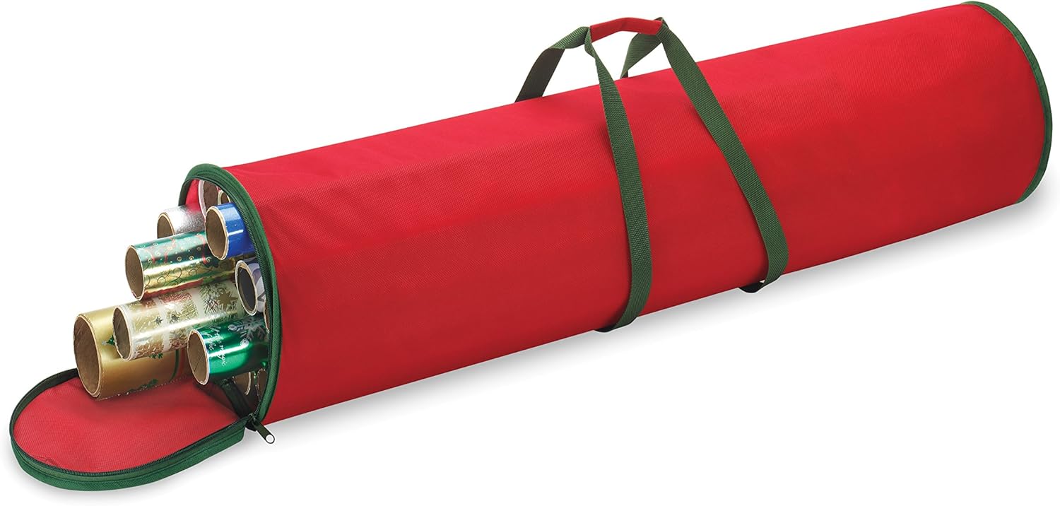 Whitmor Gift Wrap Organizer - Holds 30 Rolls of Christmas Gift Wrap | Durable and Space-Saving Design