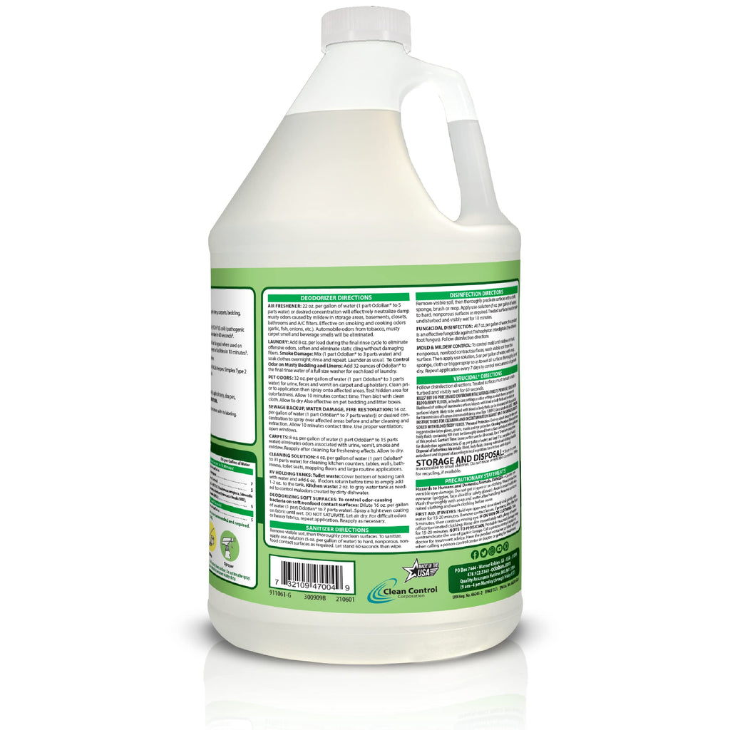 OdoBan Disinfectant Concentrate and Odor Eliminator, Made in The USA, Original Eucalyptus Scent, 8 Gallons
