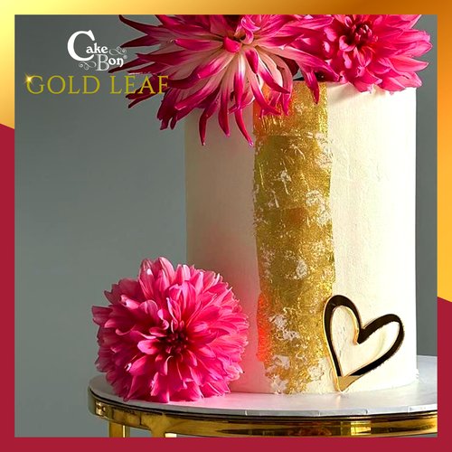 Edible Gold Leaf 24K by Cakebon - Cake Decorations, Loose Gold Leaf Sheets - 1.5 inches, 48 Sheets