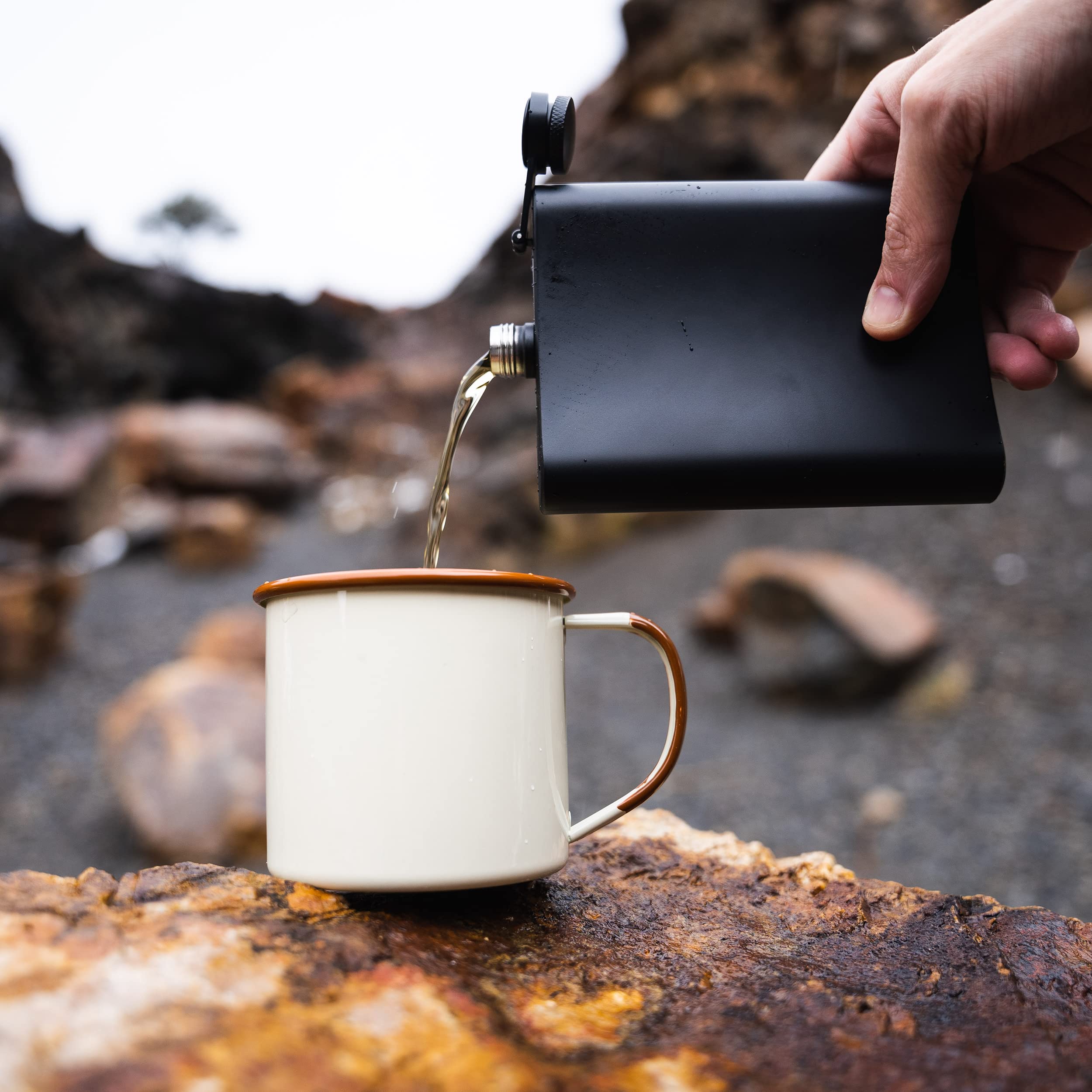 American Flag Liquor Flask - Perfect Holiday Gift for Men, Women, Fathers, or Hard to Shop for People - 304 Stainless Steel Hip Flask (Matte Black, Bonus Funnel, 8 Ounces)