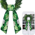 Elegant Wreath Sash - Satin Blank Sashes for Embroidery | Indoor/Outdoor Home Decor (White & Green)