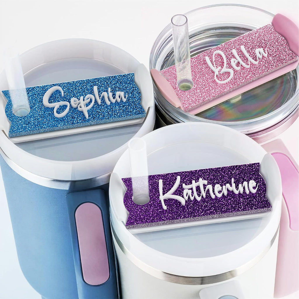 Stanley Personalized Name Plate - Custom Sparkling Tag for 40/30/20 OZ Tumblers | Unique Stanley Cup Accessory