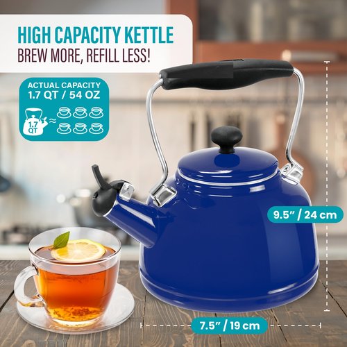Chantal Tea Kettle, Vintage Series, Enamel on Steel, Whistling (Cobalt Blue)