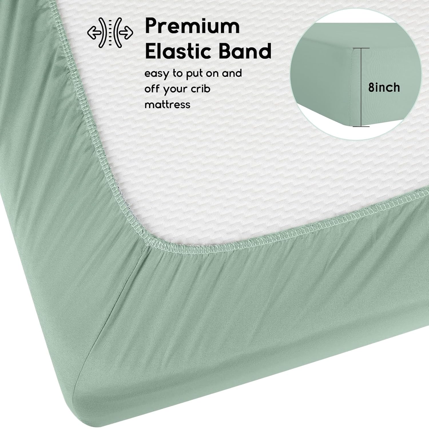 Yoofoss Fitted Baby Crib Sheets - Super Soft Microfiber 2-Pack for Standard Crib & Toddler Mattress | Green & Giraffe Design 28x52x8in
