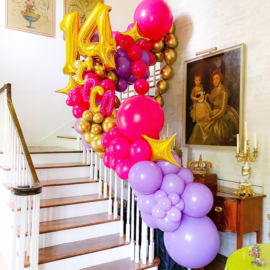 Voircoloria 90-Pack Purple Balloons - Versatile Sizes for Halloween, Graduation, Weddings & Parties