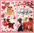 JarThenaAMCS Valentine's Day Window Clings Window Stickers Love Heart Dog Double-Sided Glass Decals for Wedding Anniversary Home Office Classroom Party Wall Decor, 9 Sheets