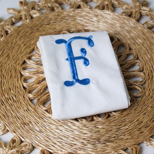 Monogram Wreath Sash by [Brand Name] - White Embroidered Linen Decor for Front Door | Perfect for Weddings & Xmas Parties