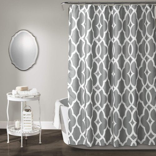 Lush Decor 16T002814 Connor Geo Shower Curtain, 72" x 72", Gray