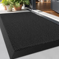 LUMI Front Door Mat for Outside Entrance 24"x36", Heavy-Duty Dirt-Trapping Doormat with Durable Non-Slip Rubber Backing, Stain & Fade-Resistant Entry Mats, Black