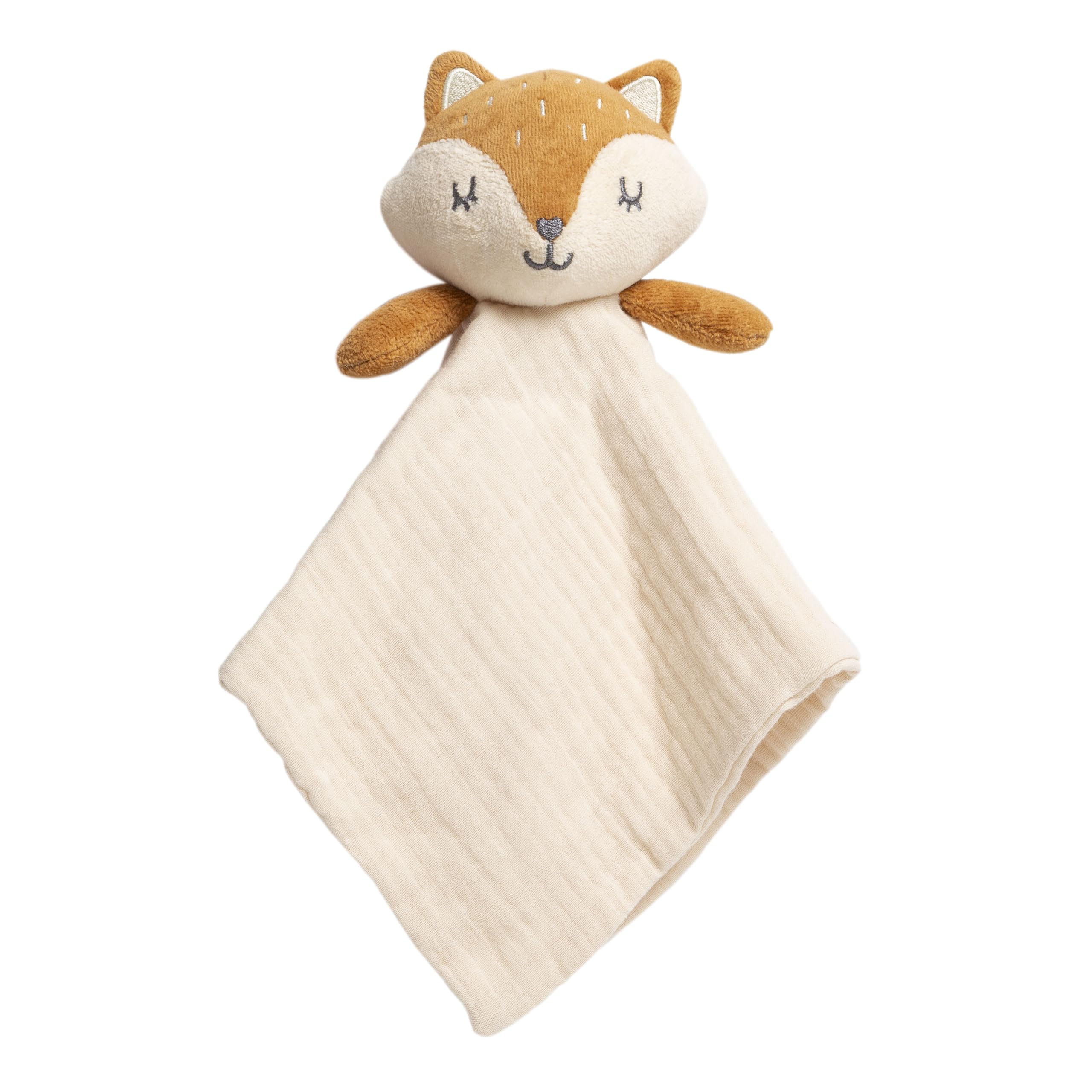 Pearhead Fox Baby Lovey – Organic Cotton Muslin Security Blanket, Woodland Plush Snuggle Toy Helps Self-Soothing, Breathable & Soft, Gender-Neutral Newborn Gift for Boys and Girls, 0+ Months