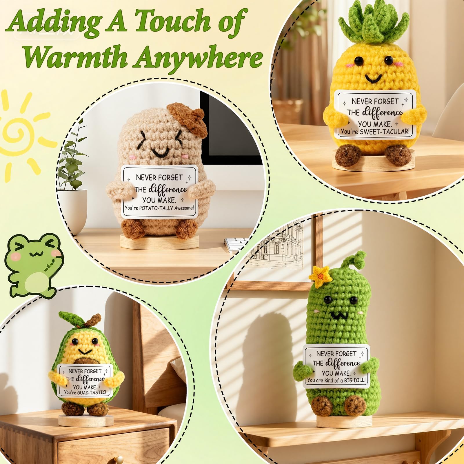Thank You Gifts for Women Emotional Support Crochet Plush, Administrative Professional Day Gifts Easter Basket, Handmade Bee Crochet Employee Appreciation Gift Set for Teachers Women Coworkers Nurses