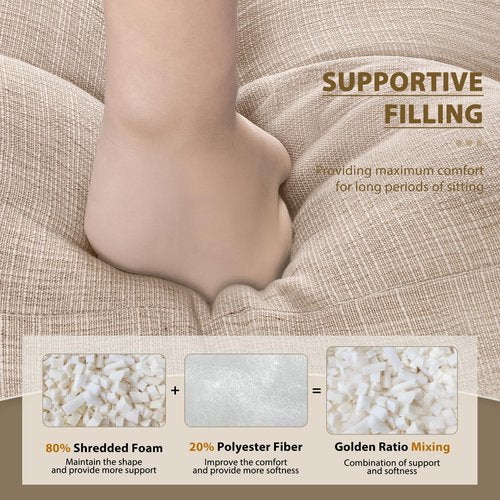 downluxe Indoor Bench Cushion for Indoor Furniture, Non-Slip Tufted Overstuffed Textured Foam Bench Seat Cushion, 36" X 14" X 4", Oatmeal Beige, 1 Pack