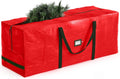 ZOBER Christmas Tree Storage Bag - 9 Ft Waterproof Bag for Artificial Trees - Durable Handles & Label Slot - Red