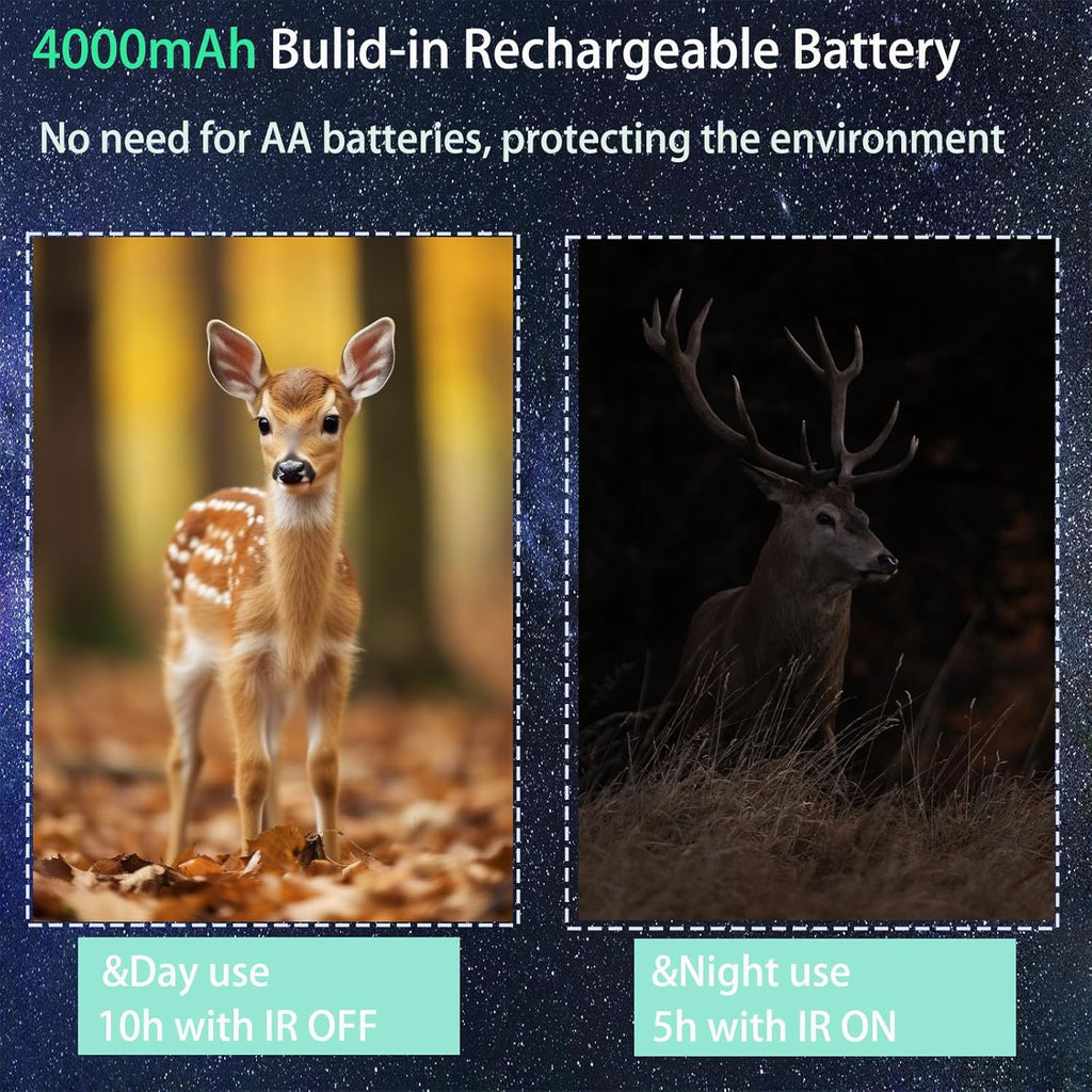 Night Vision Goggles - 8X Zoom Binoculars for Adults | Rechargeable 4000mAh Gear for Hunting & Camping